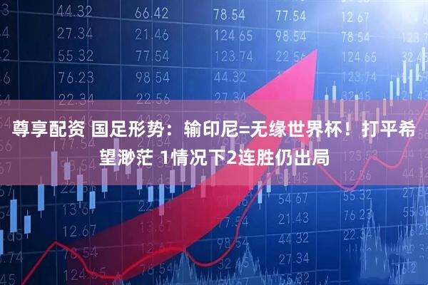 尊享配资 国足形势：输印尼=无缘世界杯！打平希望渺茫 1情况下2连胜仍出局
