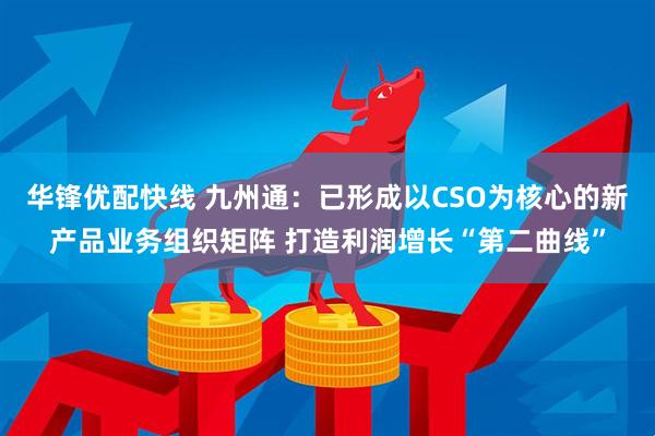 华锋优配快线 九州通：已形成以CSO为核心的新产品业务组织矩阵 打造利润增长“第二曲线”