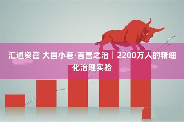 汇通资管 大国小巷·首善之治｜2200万人的精细化治理实验